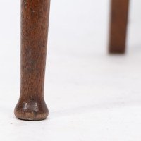 Aesthetic Movement Walnut Lyre Back Bedroom or Side Chair with Button Seat - Thumbnail 12