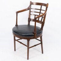 After a Design by E. W. Godwin. A Jacobean or Old English Aesthetic Movement Oak Armchair - Thumbnail 3