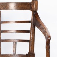 After a Design by E. W. Godwin. A Jacobean or Old English Aesthetic Movement Oak Armchair - Thumbnail 9
