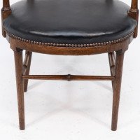 After a Design by E. W. Godwin. A Jacobean or Old English Aesthetic Movement Oak Armchair - Thumbnail 13