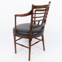 After a Design by E. W. Godwin. A Jacobean or Old English Aesthetic Movement Oak Armchair - Thumbnail 17