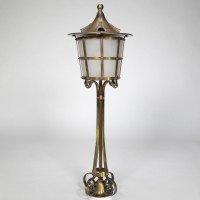Arts & Crafts Copper Stair Post Lantern with Matching Hall Lantern - Thumbnail 2