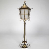 Arts & Crafts Copper Stair Post Lantern with Matching Hall Lantern - Thumbnail 3