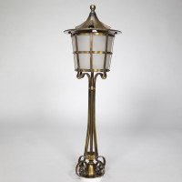 Arts & Crafts Copper Stair Post Lantern with Matching Hall Lantern - Thumbnail 4