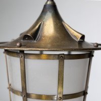 Arts & Crafts Copper Stair Post Lantern with Matching Hall Lantern - Thumbnail 6