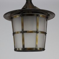 Arts & Crafts Copper Stair Post Lantern with Matching Hall Lantern - Thumbnail 15
