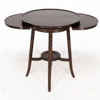 An Anglo-Japanese Walnut Side Table with Revolving Top