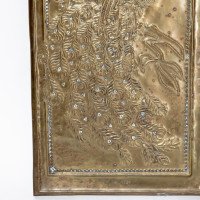 An Aesthetic Movement Brass Mirror with Stylized Peacocks Perched on a Branch - Thumbnail 6