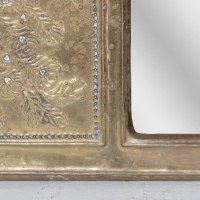 Aesthetic Movement Brass Mirror with Stylised Peacocks Perched on a Branch - Thumbnail 7