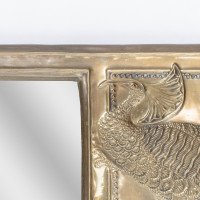 An Aesthetic Movement Brass Mirror with Stylized Peacocks Perched on a Branch - Thumbnail 9