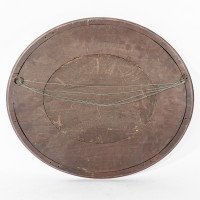 Arts & Crafts Walnut Circular Mirror with Stylised Floral Carved Decoration - Thumbnail 9