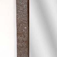 Arts & Crafts copper mirror with stylised decoration and flower heads - Thumbnail 7