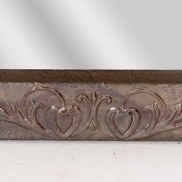 Arts & Crafts copper mirror with stylised decoration and flower heads - Thumbnail 12