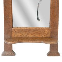 Liberty & Co., attributed. Arts & Crafts Wall Mirror with an Engraved Flower to the Glass - Thumbnail 8