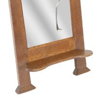 Liberty & Co., attributed. Arts & Crafts Wall Mirror with an Engraved Flower to the Glass - Thumbnail 9