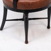 E. W. Godwin, Style Of, anglo-Japanese Ebonised Armchair with Leather Seat - Thumbnail 17