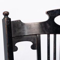 E. W. Godwin, Style Of, anglo-Japanese Ebonised Armchair with Leather Seat - Thumbnail 6
