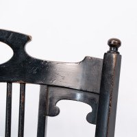 E. W. Godwin, Style Of, anglo-Japanese Ebonised Armchair with Leather Seat - Thumbnail 7