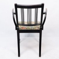 Morris & Co., attributed. An Arts & Crafts Beech Armchair with Morris Fabric Seat - Thumbnail 18