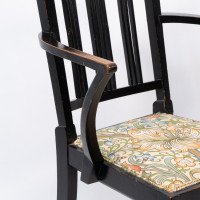 Morris & Co., attributed. An Arts & Crafts Beech Armchair with Morris Fabric Seat - Thumbnail 8