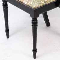Morris & Co. Arts & Crafts Beech Armchair with Morris Fabric Seat - Thumbnail 13