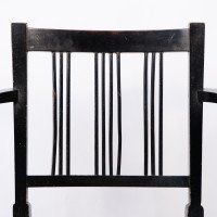 Morris & Co. Arts & Crafts Beech Armchair with Morris Fabric Seat - Thumbnail 7