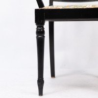 Morris & Co. Arts & Crafts Beech Armchair with Morris Fabric Seat - Thumbnail 16