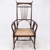 Henry Batley Attributed, Aesthetic Movement Mahogany Armchair - Thumbnail 2