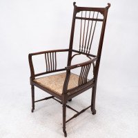 Henry Batley ( attributed. ). An Aesthetic Movement Mahogany Armchair - Thumbnail 3