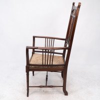 Henry Batley Attributed, Aesthetic Movement Mahogany Armchair - Thumbnail 4