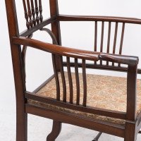 Henry Batley ( attributed. ). An Aesthetic Movement Mahogany Armchair - Thumbnail 9