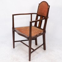 G. M. Ellwood for J. S. Henry. Arts & Crafts Armchair with Mother-of-pearl Inlay - Thumbnail 3