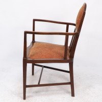 G. M. Ellwood for J. S. Henry. Arts & Crafts Armchair with Mother-of-pearl Inlay - Thumbnail 4