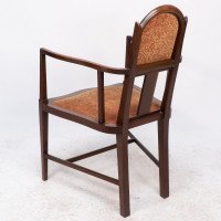 G. M. Ellwood for J. S. Henry. Arts & Crafts Armchair with Mother-of-pearl Inlay - Thumbnail 15
