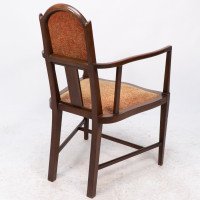 G. M. Ellwood for J. S. Henry. Arts & Crafts Armchair with Mother-of-pearl Inlay - Thumbnail 17