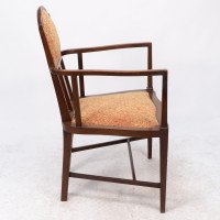 G. M. Ellwood for J. S. Henry. Arts & Crafts Armchair with Mother-of-pearl Inlay - Thumbnail 5
