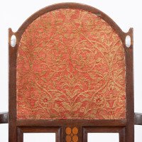 G. M. Ellwood for J. S. Henry. Arts & Crafts Armchair with Mother-of-pearl Inlay - Thumbnail 7
