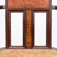 G. M. Ellwood for J. S. Henry. Arts & Crafts Armchair with Mother-of-pearl Inlay - Thumbnail 10