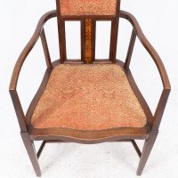 G. M. Ellwood for J. S. Henry. Arts & Crafts Armchair with Mother-of-pearl Inlay - Thumbnail 12