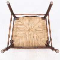 George Bell & George Freeth Roper. Aesthetic Movement Walnut Rush Seat Armchair - Thumbnail 18