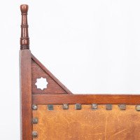 Liberty & Co., Arts & Crafts Moorish Armchair with Original Leather Seat - Thumbnail 6