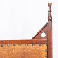 Liberty & Co., Arts & Crafts Moorish Armchair with Original Leather Seat - Thumbnail 7