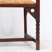 Liberty & Co., Arts & Crafts Moorish Armchair with Original Leather Seat - Thumbnail 16
