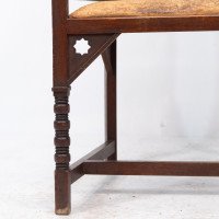 Liberty & Co., Arts & Crafts Moorish Armchair with Original Leather Seat - Thumbnail 15