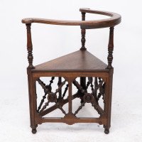 Jas Shoolbred. Aesthetic Movement Oak Corner Armchair with Stylised Turnings - Thumbnail 17