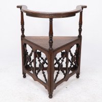 Jas Shoolbred. Aesthetic Movement Oak Corner Armchair with Stylised Turnings - Thumbnail 18