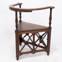 Jas Shoolbred. Aesthetic Movement Oak Corner Armchair with Stylised Turnings - Thumbnail 19