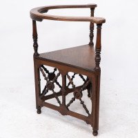 Jas Shoolbred. Aesthetic Movement Oak Corner Armchair with Stylised Turnings - Thumbnail 5