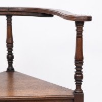 Jas Shoolbred. Aesthetic Movement Oak Corner Armchair with Stylised Turnings - Thumbnail 8
