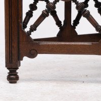 Jas Shoolbred. Aesthetic Movement Oak Corner Armchair with Stylised Turnings - Thumbnail 15
